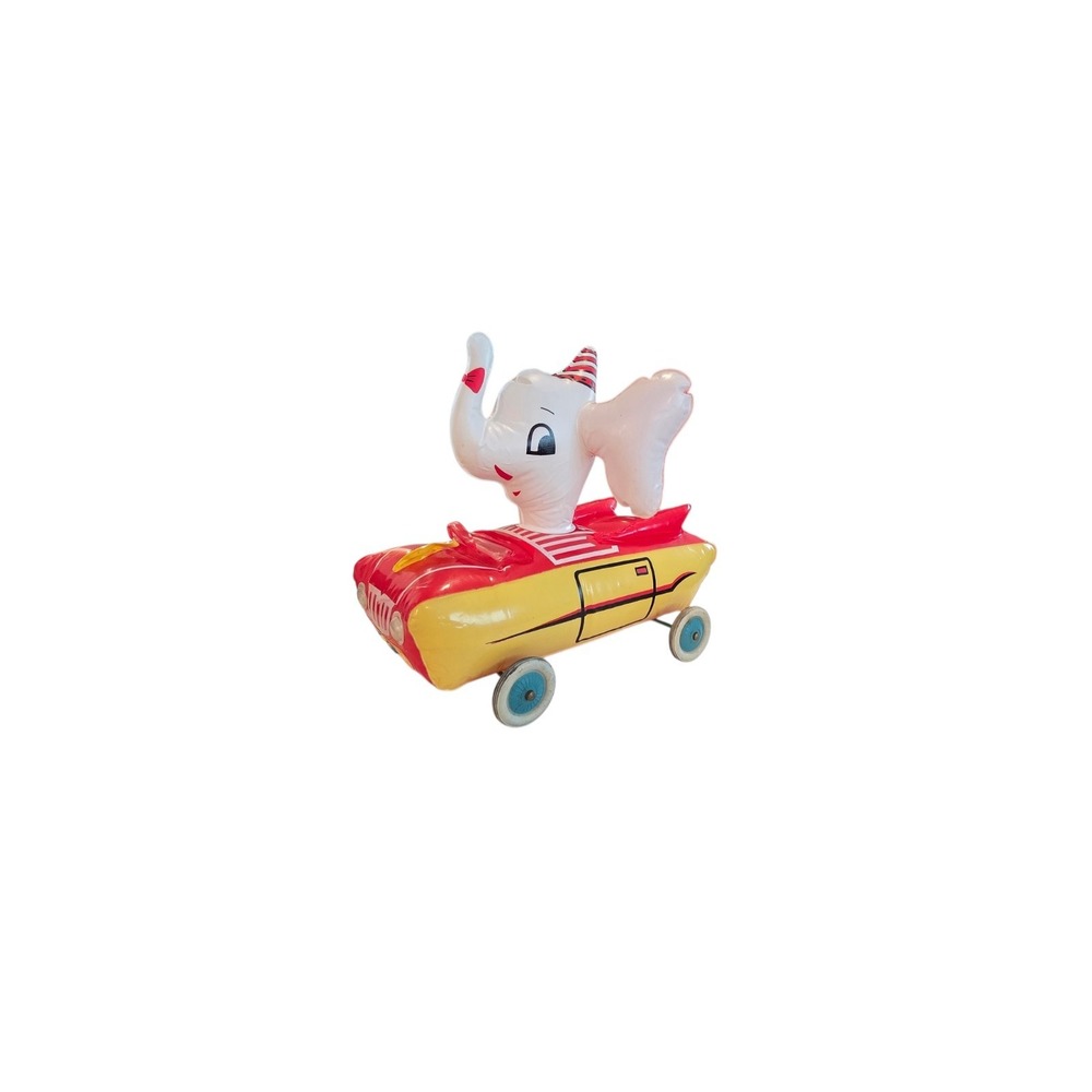 Rare Made In Japan Blow Up Car Elephant‎ CADILLAC Rare Pull Toy